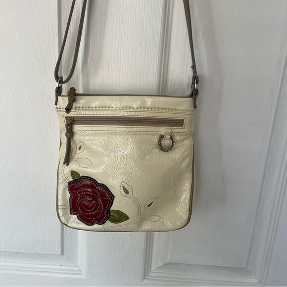 Brighton 3D Leather Flower Bag Crossbody Satchel - Picture 5 of 16
